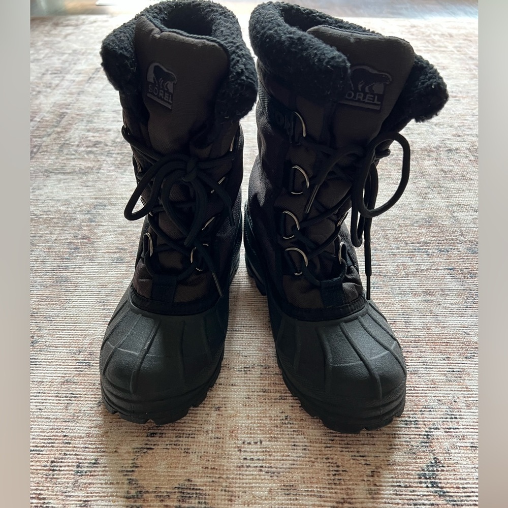 Sorel Cumberland Black Heavy Duty Winter Boots Lace Up Boots